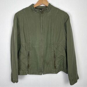 VTG Field Gear army green quilted military/ moto jacket Sz. L